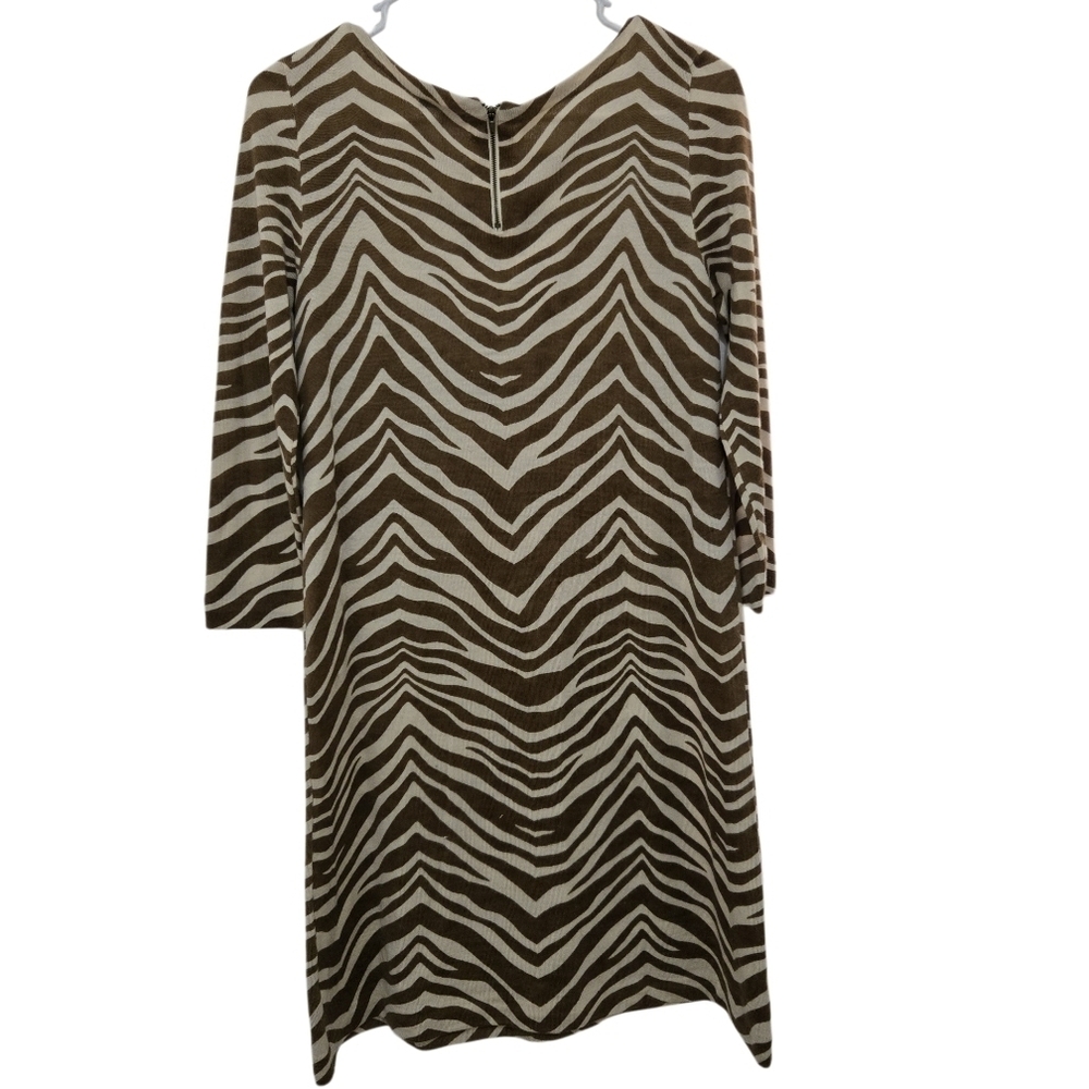 4/$15 Bohemian Brown Zebra Dress Crochet Detail J Crew Vintage Festival szM - Picture 7 of 10